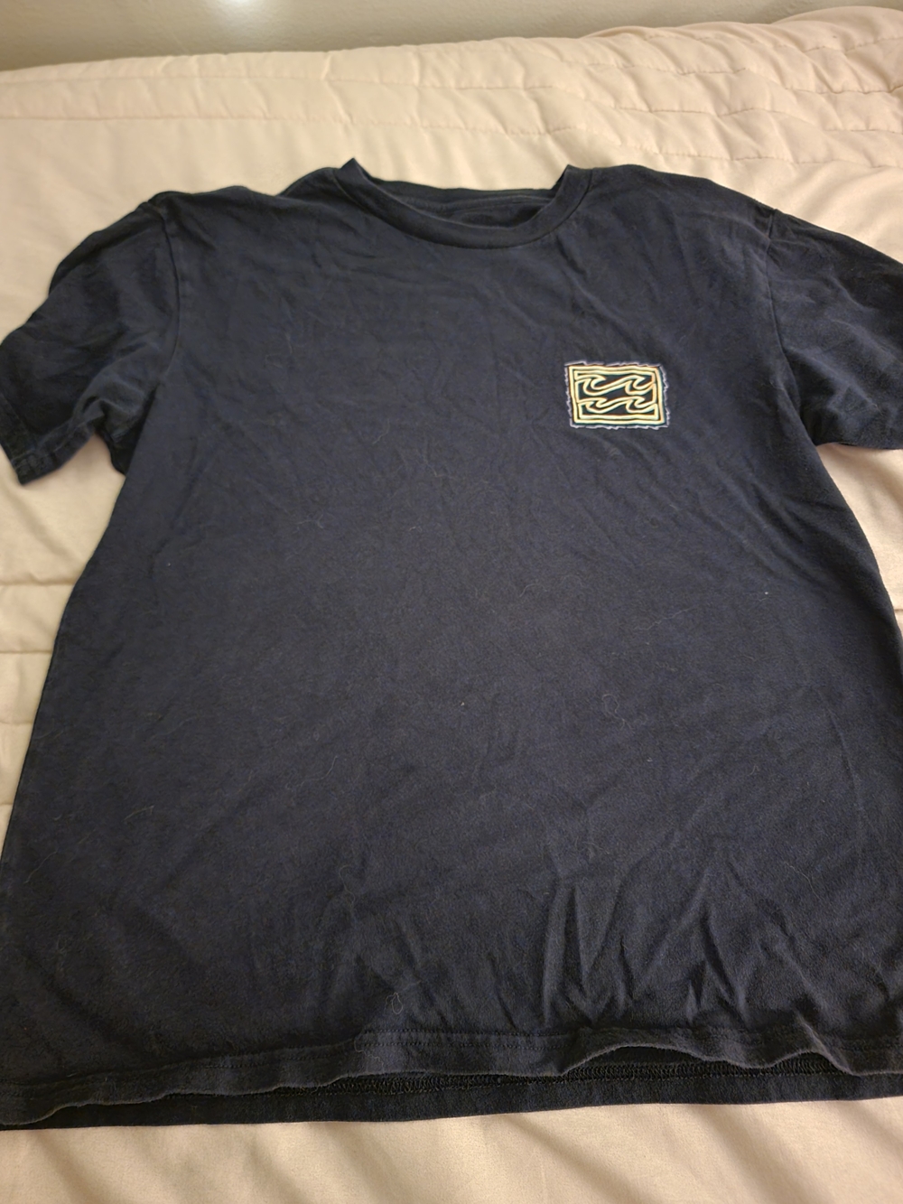 Billabong Navy Short Sleeve Tee with Small Wave Patch